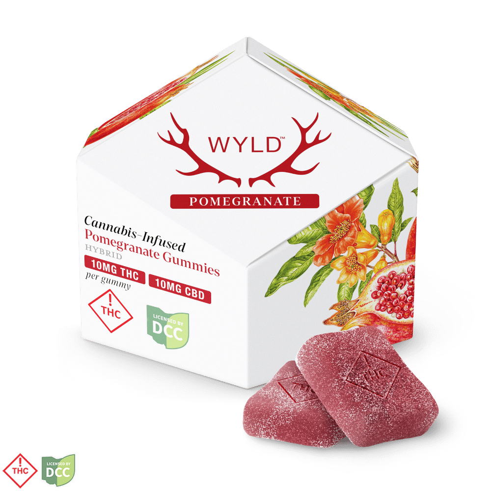 Pomegranate 1:1 CBD + Hybrid Enhanced Gummies | 100mg THC:100mg CBD