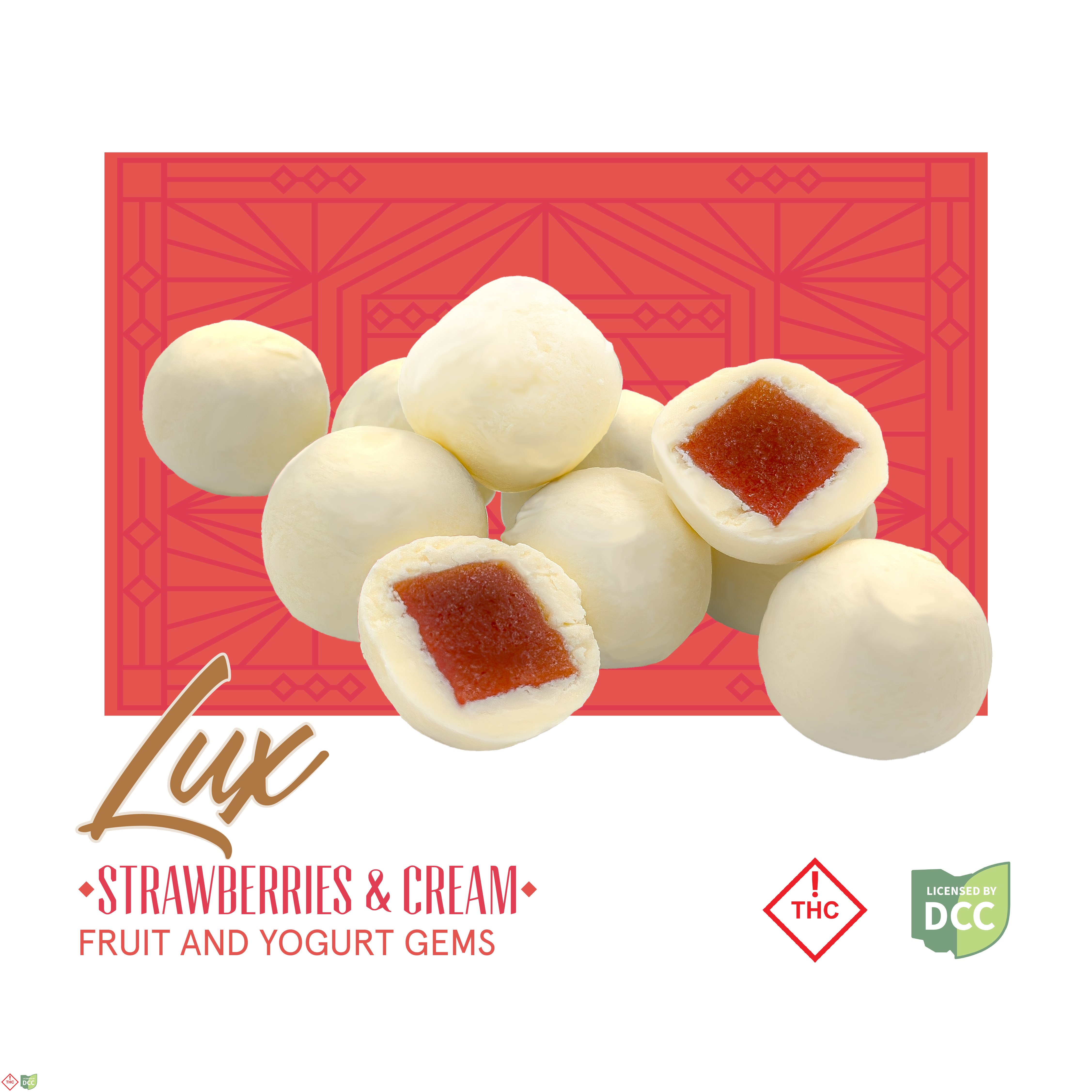 Strawberries and Cream Fruit and Yogurt Gems | 100mg (10pk)