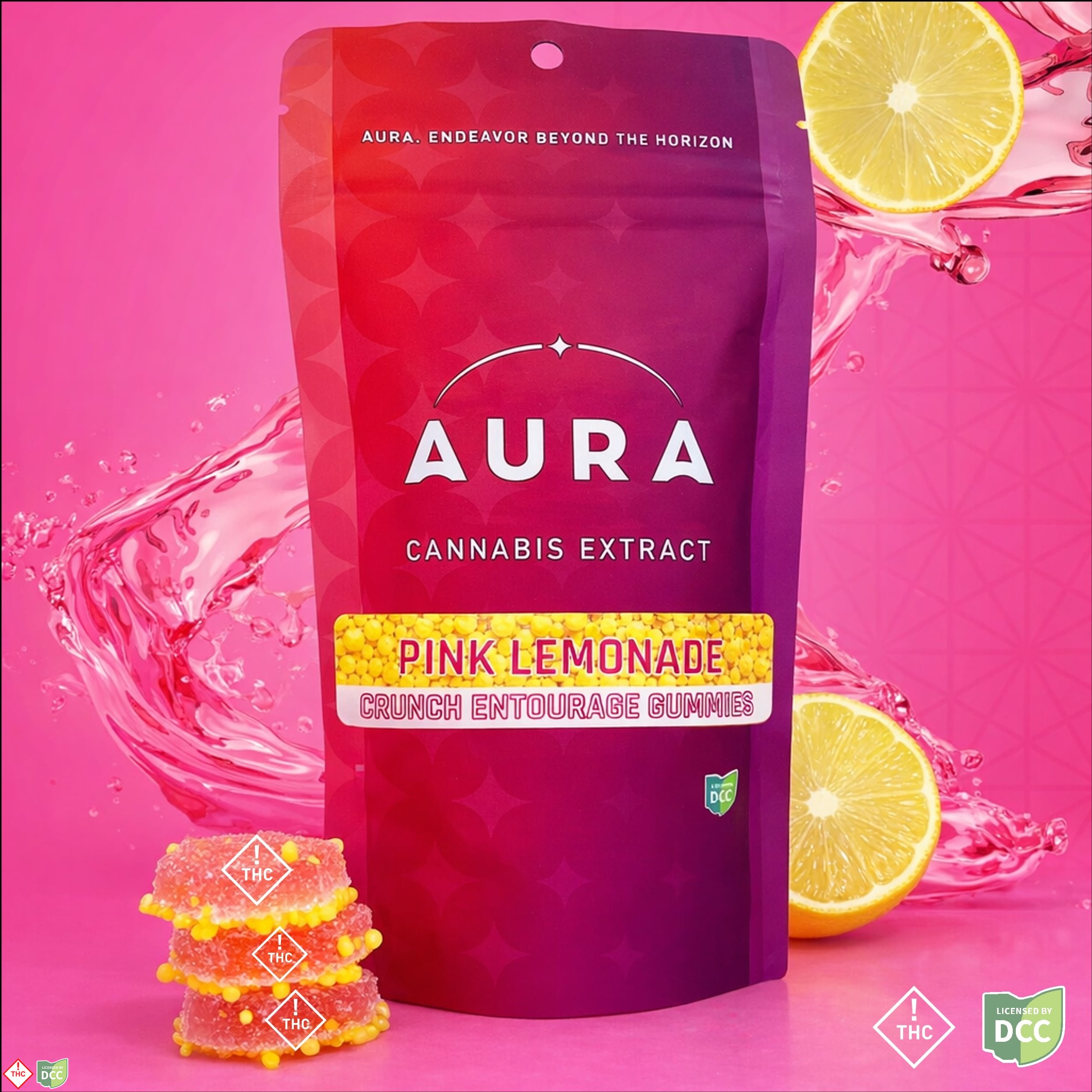 Pink Lemonade Crunch Entourage 4thc 1 CBG CBN CBD Cbc Gummies 1 - Day 11pk 110mg