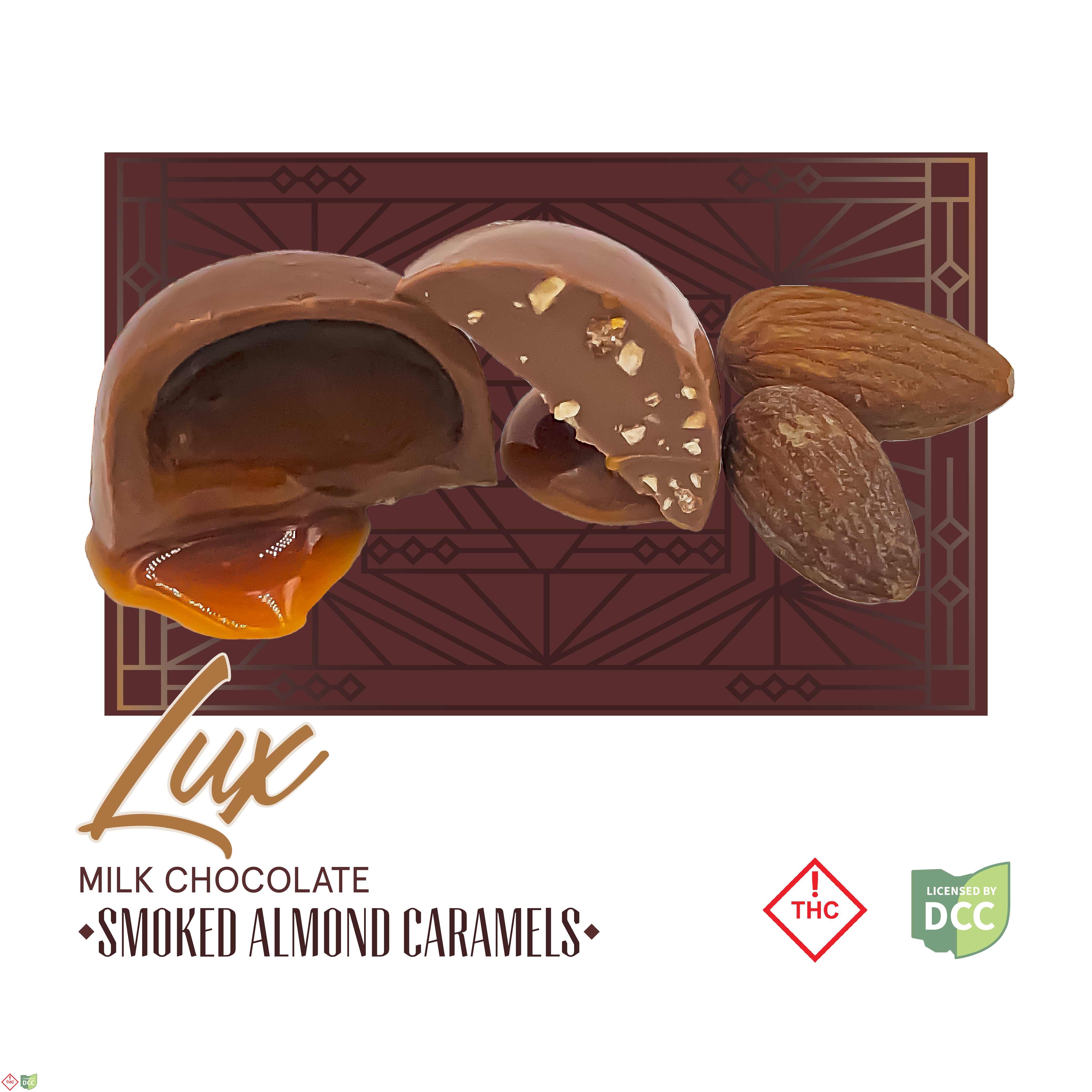 Milk Chocolate Smoked Almond Caramels | 100mg (10pk)