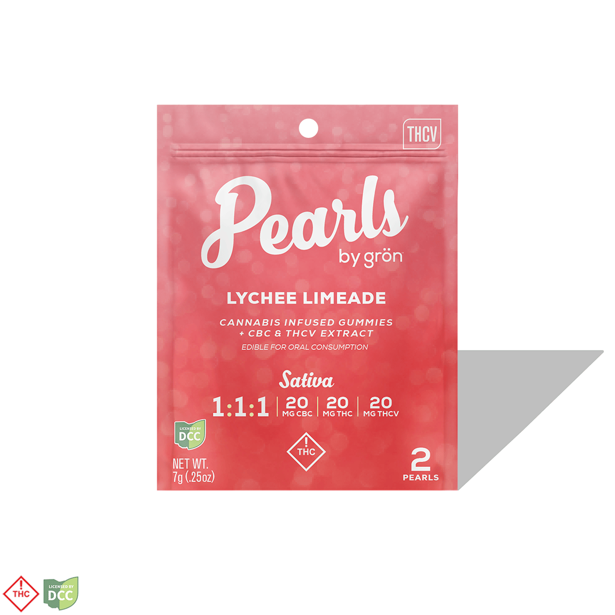 1:1:1 Lychee Limeade Pearls [2pk] (20mg CBC/20mg THC/20mg THCV)