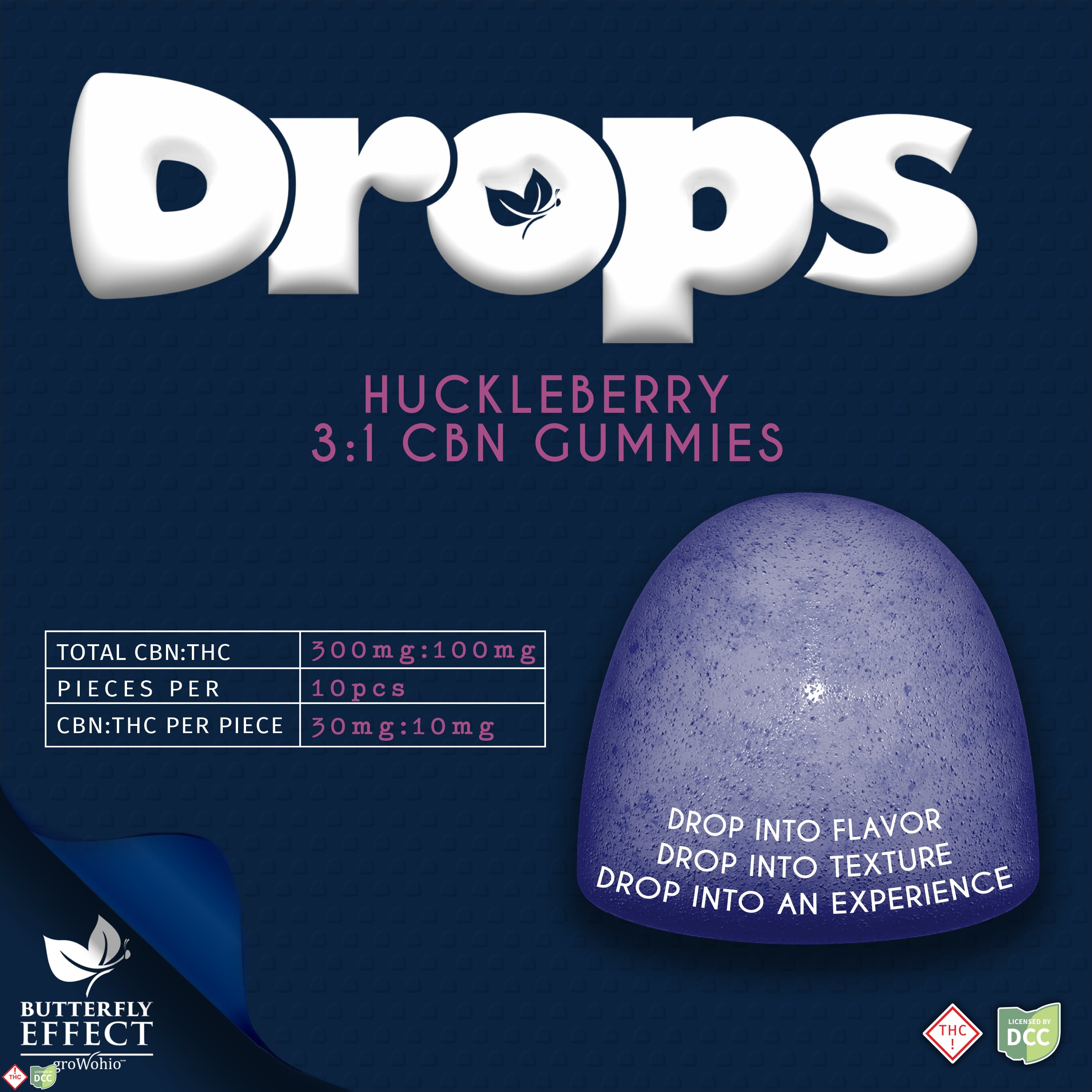 DROPS Huckleberry 3:1 CBN [10pk] (300mg CBN/100mg THC)