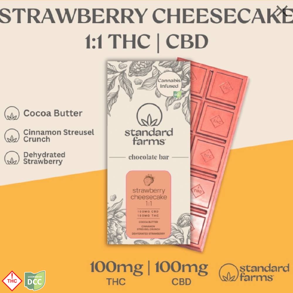 1:1 Strawberry Cheesecake [10pk] (100mg THC/100mg CBD)