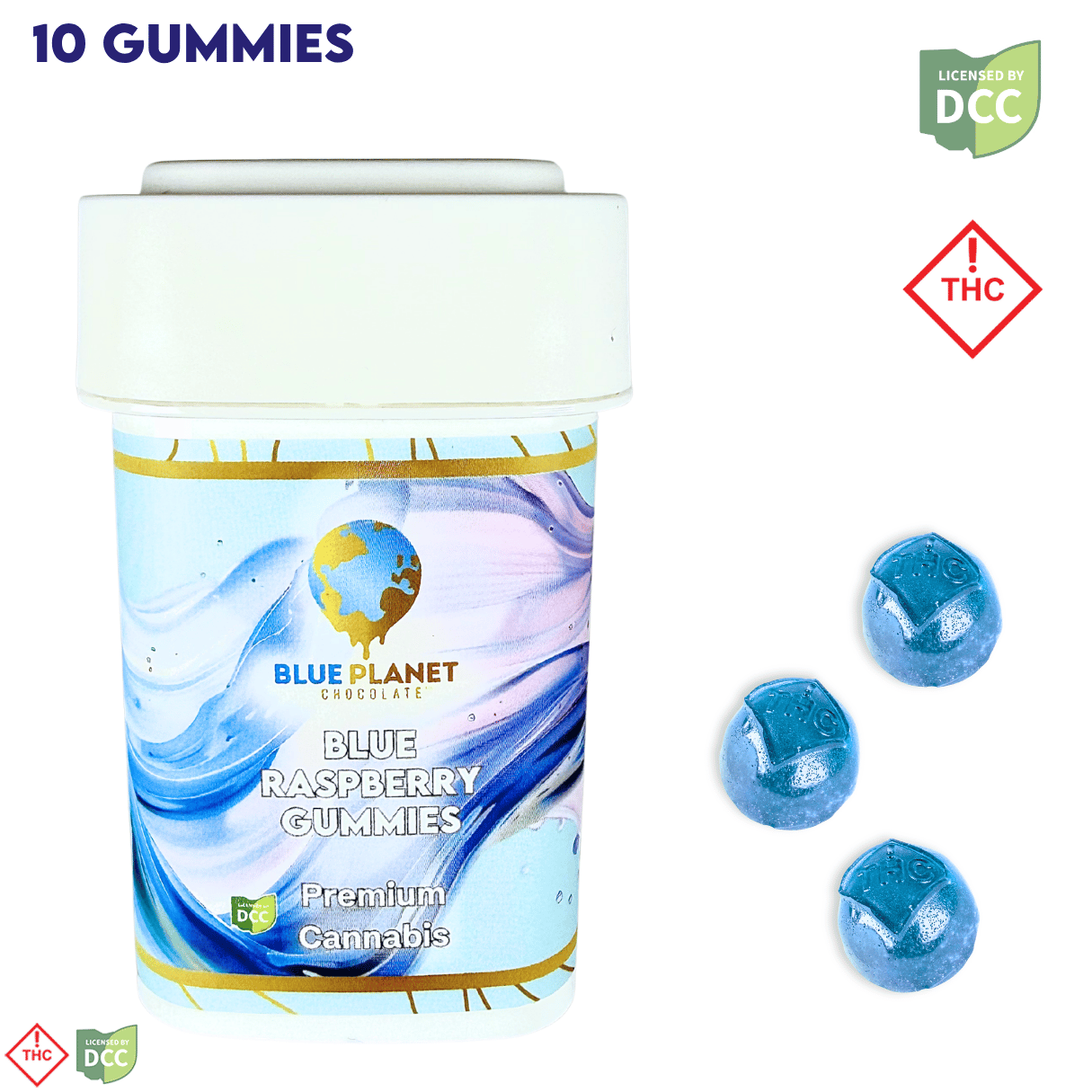Blue Raspberry Gummies 10pk 100mg