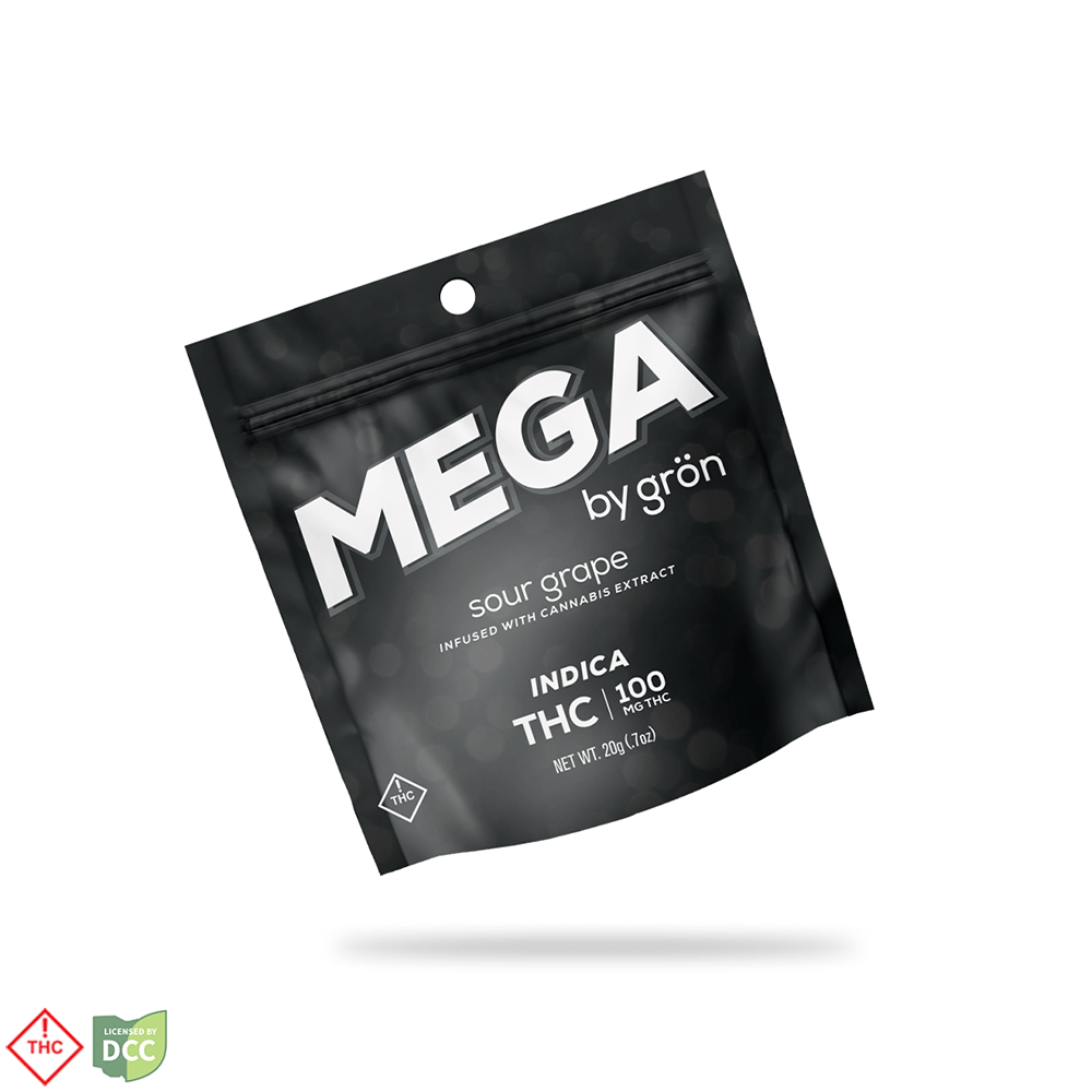 THC Sour Grape Mega Pearl - Black Bag [1pk] (100mg)