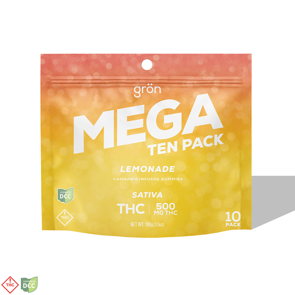 Lemonade MEGA 10-Pack - THC - Sativa [10pk] (500mg) Grön