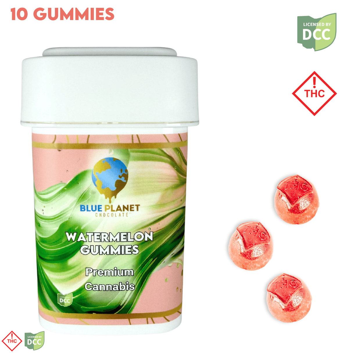 Watermelon Gummies 10pk 100mg