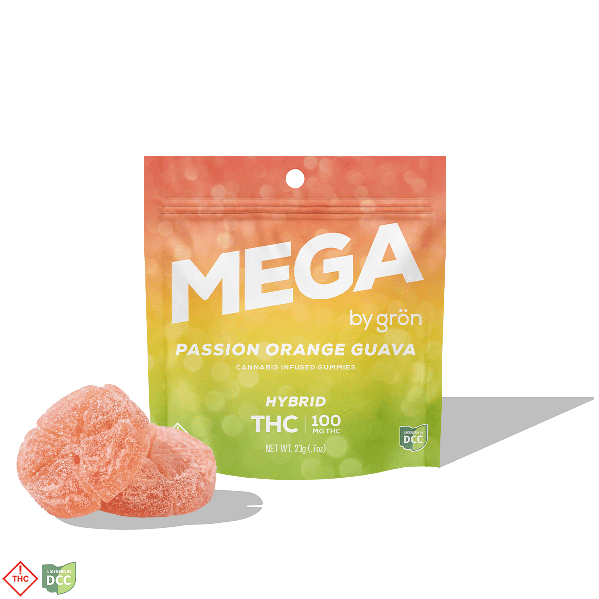 THC Passion Orange Guava Mega Pearl [2pk, 10 Servings] (110mg)