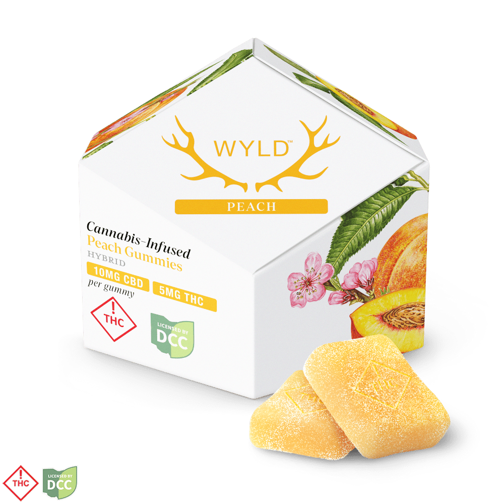 Peach 2:1 CBD + Hybrid Enhanced Gummies | 100mg CBD:50mg THC