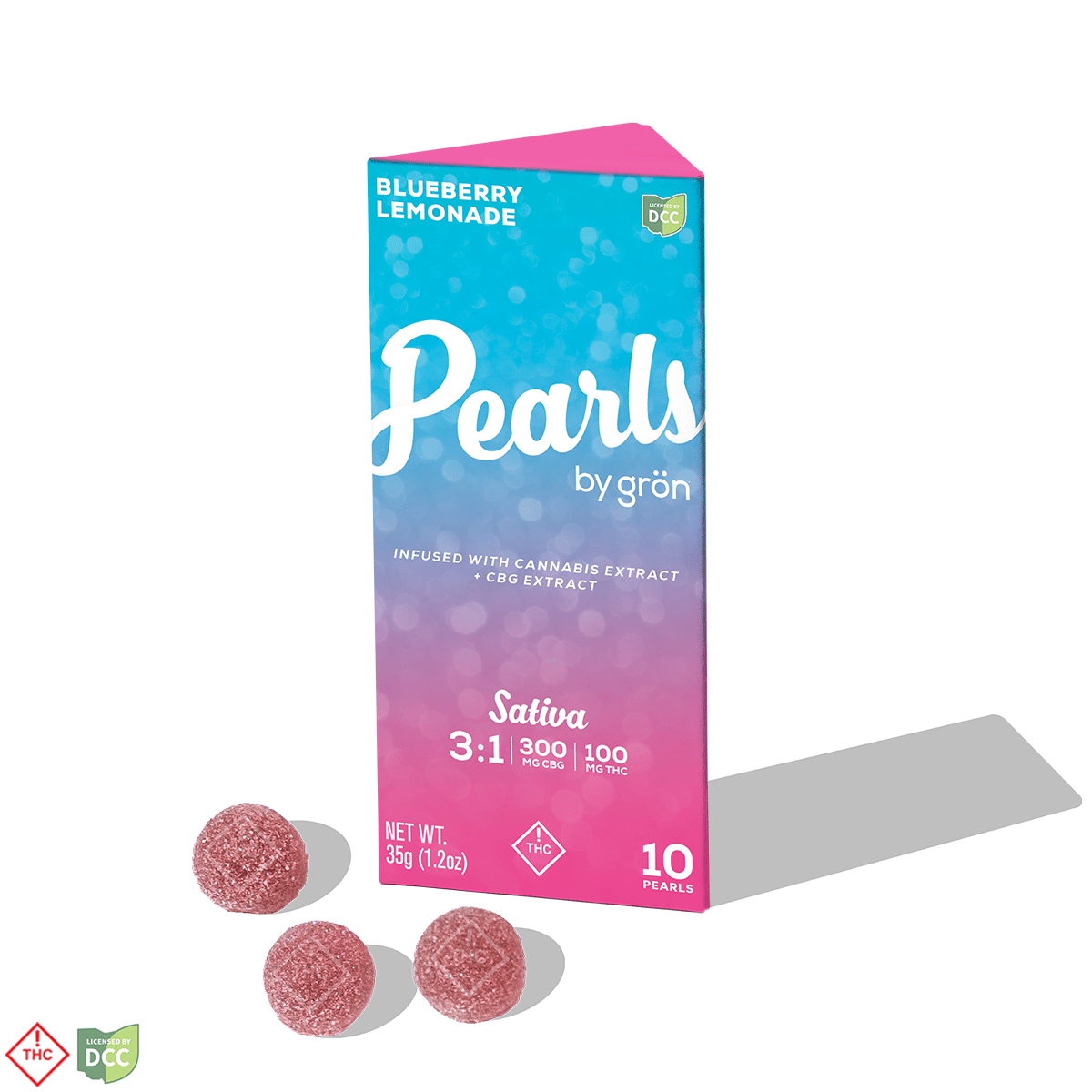 3:1 Blueberry Lemonade Pearls - Daytime Sativa (300mg CBG / 100mg THC)