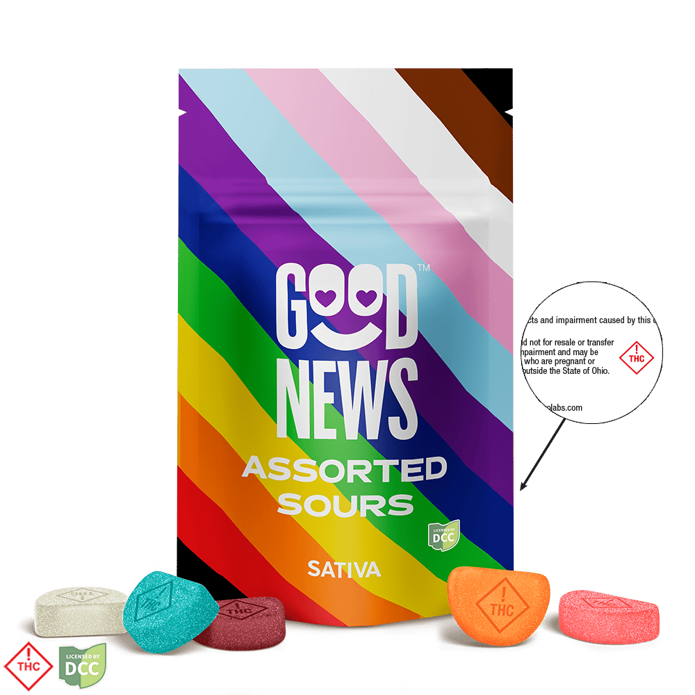 Good News Pride Assorted Flavor Sour Gummies [10pk] (110mg)