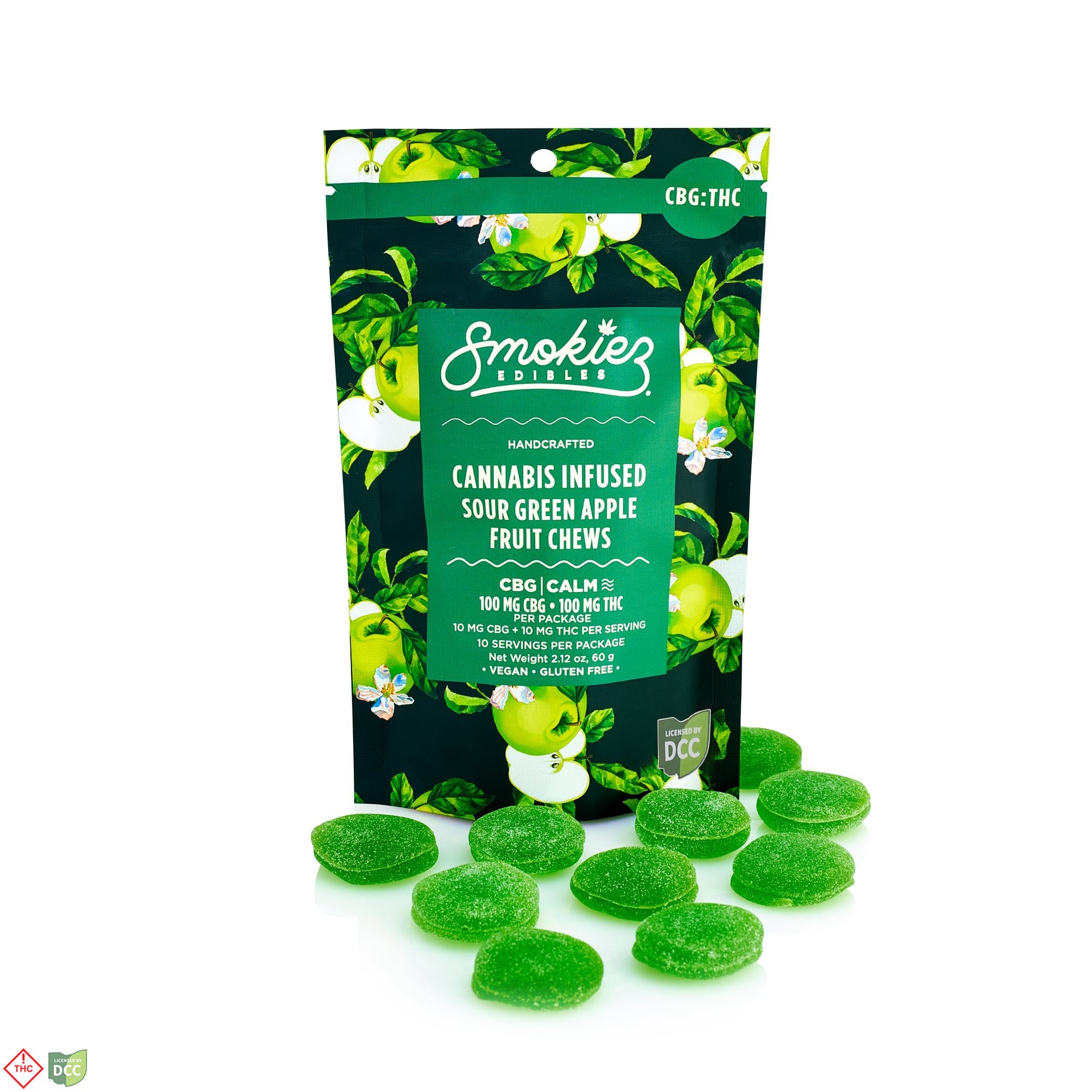 1:1 Sour Green Apple [10pk] (110mg CBG/110mg THC)