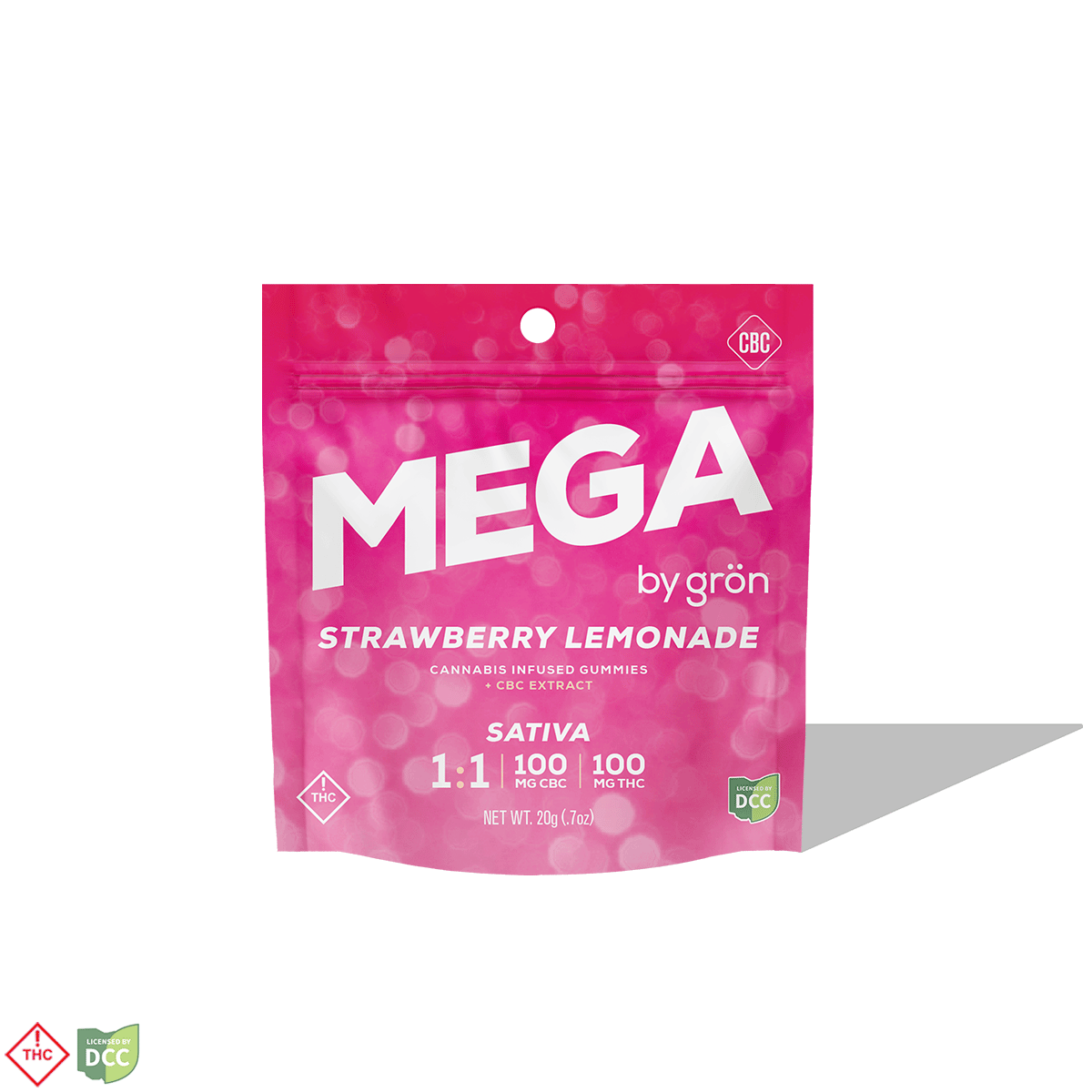 1:1 Strawberry Lemonade Mega Pearl [1pk] (100mg THC/100mg CBC)