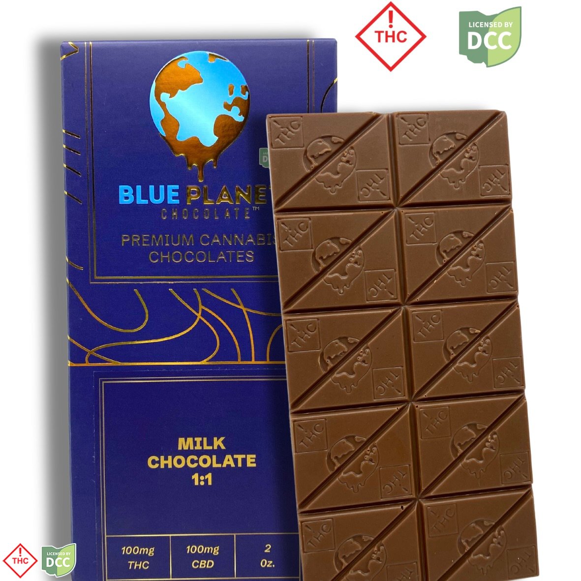 1 1 THC CBD Milk Chocolate Bar 100mg