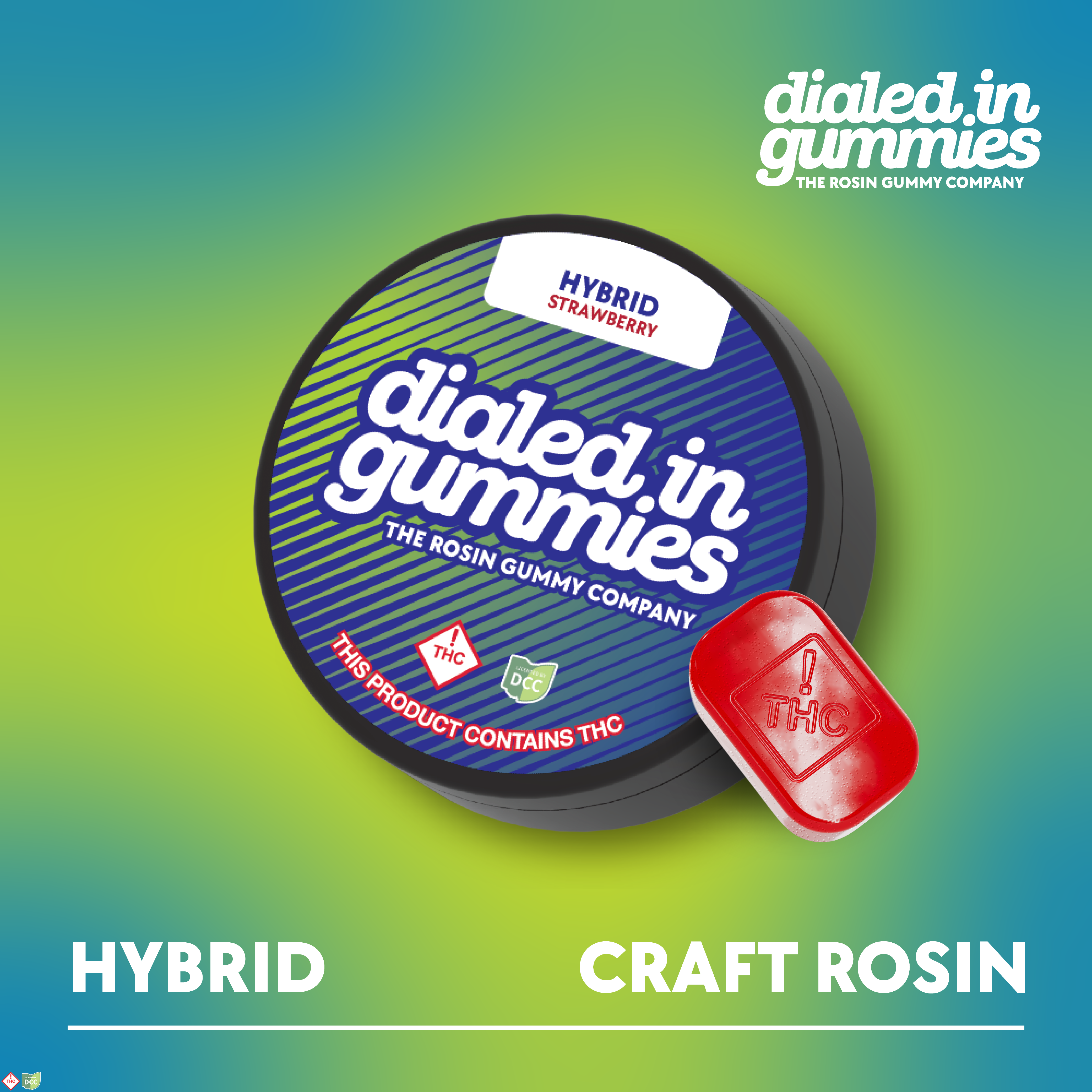 100mg - Strawberry  - Rosin Gummies (10pk)