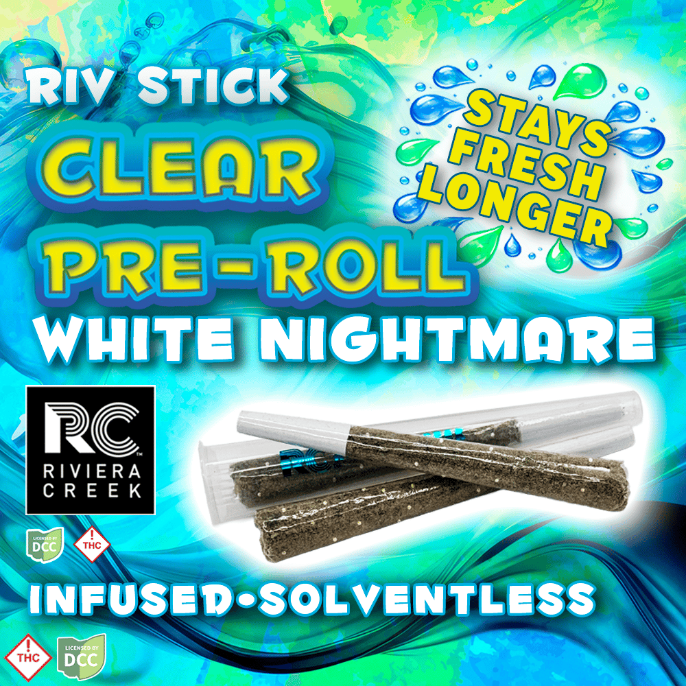 Riviera Creek - Infused - Pre-Roll - White Nightmare - 1g Riviera Creek - Infused - Pre-Roll - White Nightmare - 1g