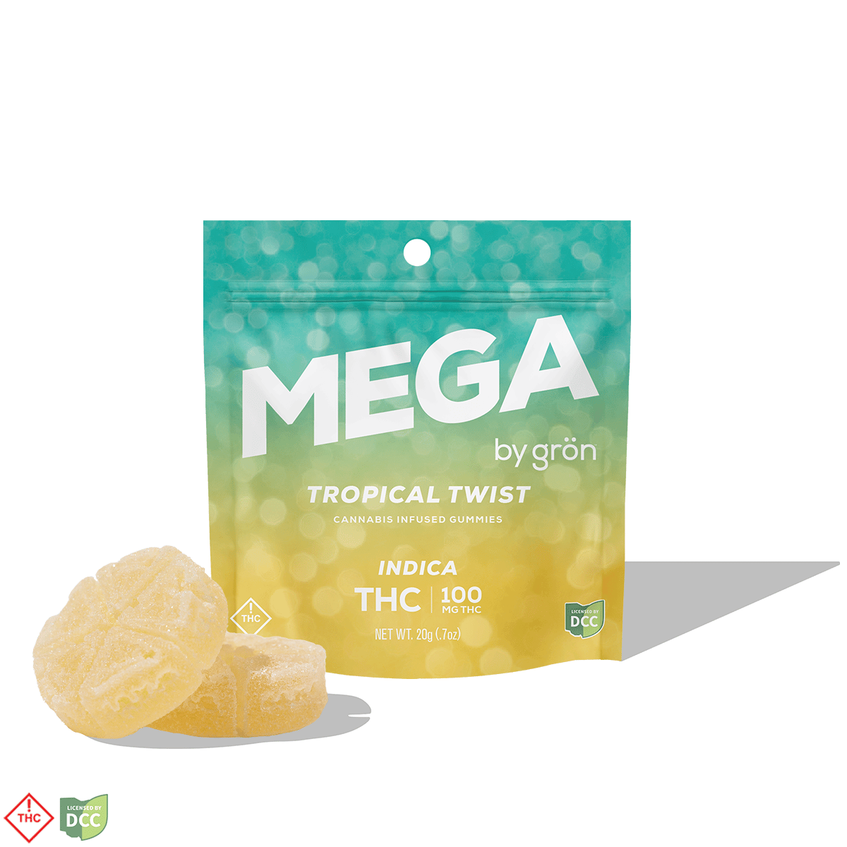 THC Tropical Twist Mega Pearl [2pk, 10 Servings] (100mg)