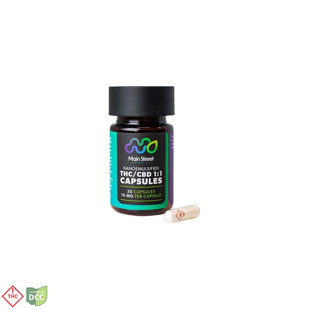 Main Street Health - 3 Day 1:1 THC/CBD Capsules - 30ct - 300mg