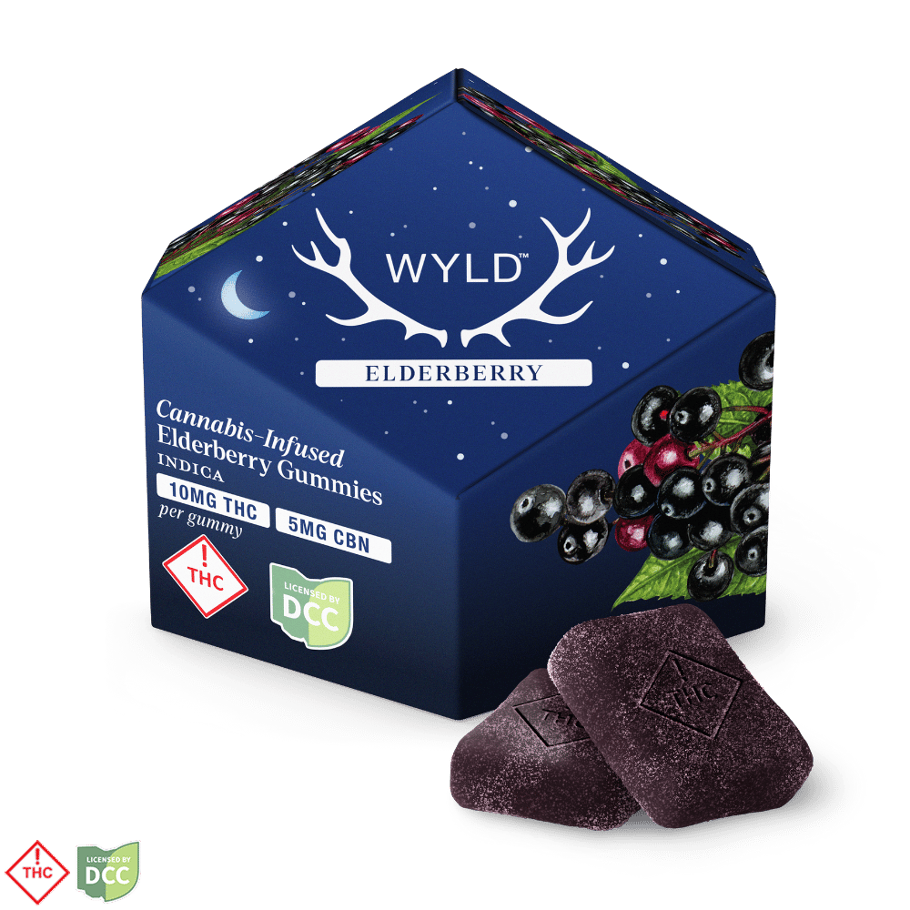 Elderberry 2:1 CBN + Indica Enhanced Gummies | 100mg THC:50mg CBN
