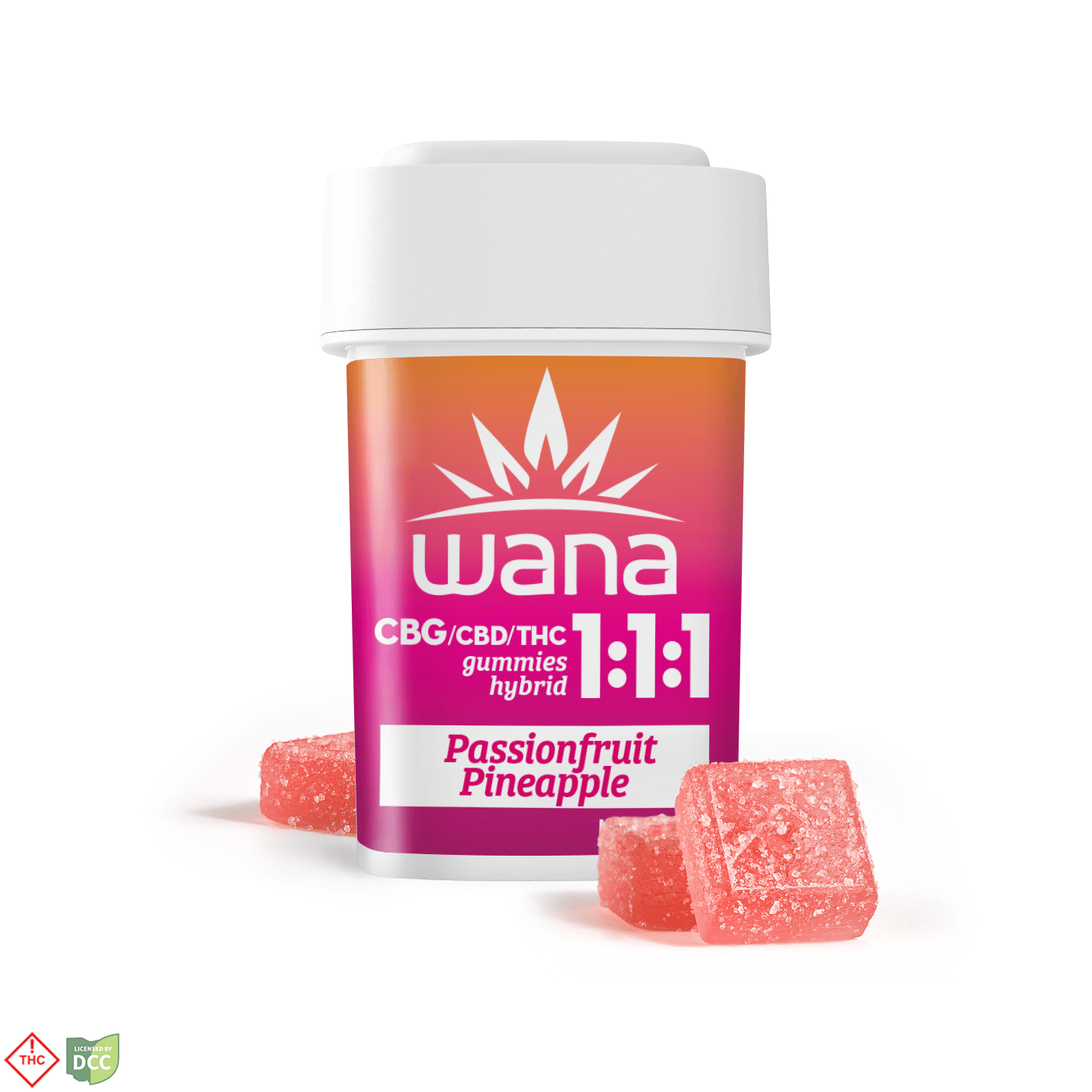 1:1:1 Passionfruit Pineapple [10pk] (100mg CBG/100mg CBD/100mg THC)