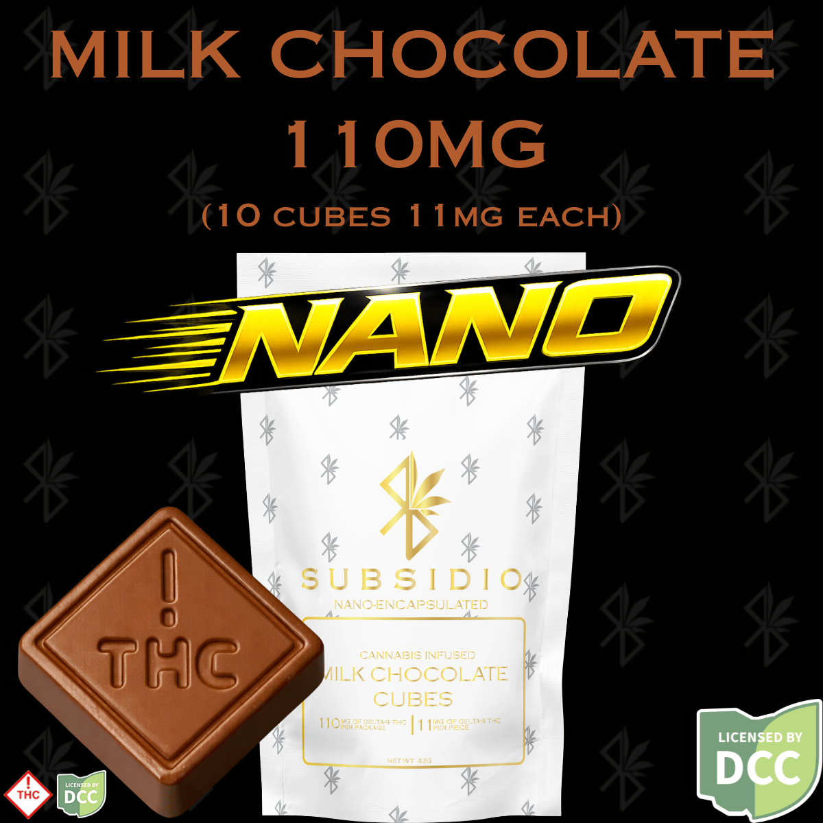 Nano-THC Infused Milk Chocolates | 110mg | 10pk