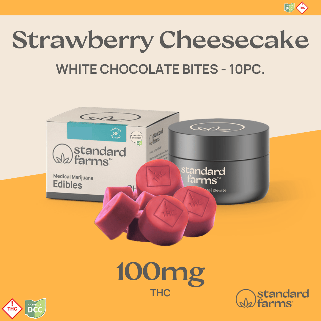 White Chocolate Strawberry Cheesecake Bites [10pk] (100mg)