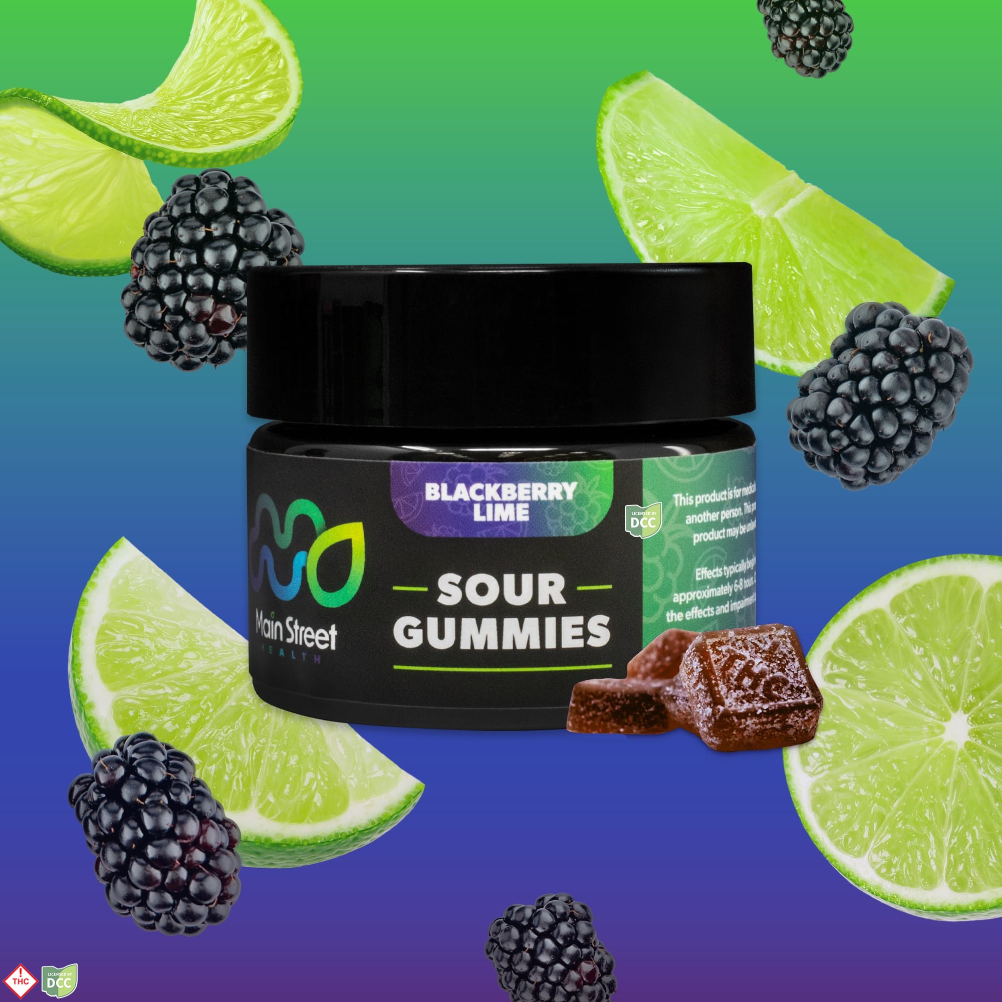 Main Street Health - 2 Day Blackberry Lime RSO Gummies - 11ct - 220mg