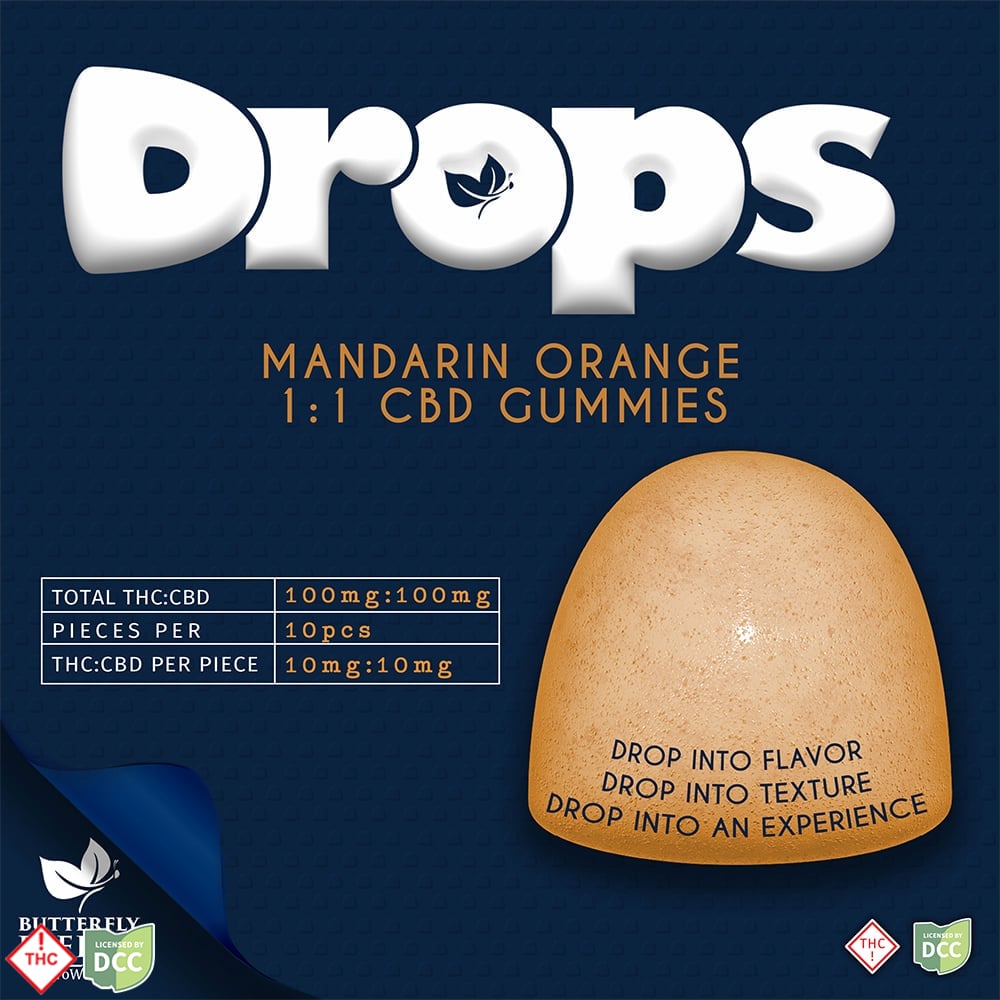 DROPS Mandarin Orange 1:1 CBD [10pk] (100mg CBD/100mg THC)
