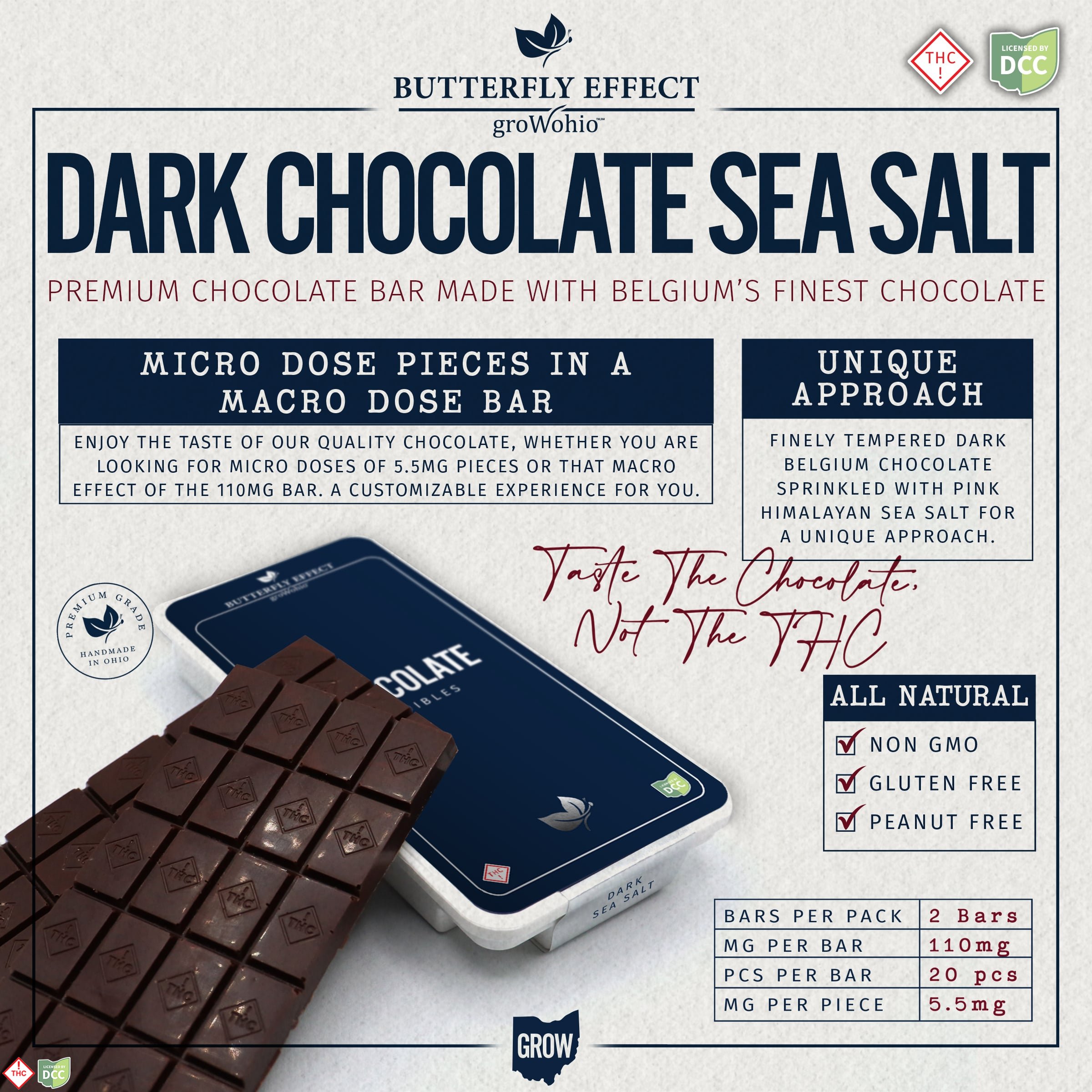 Dark Chocolate Sea Salt [20pk] (220mg)