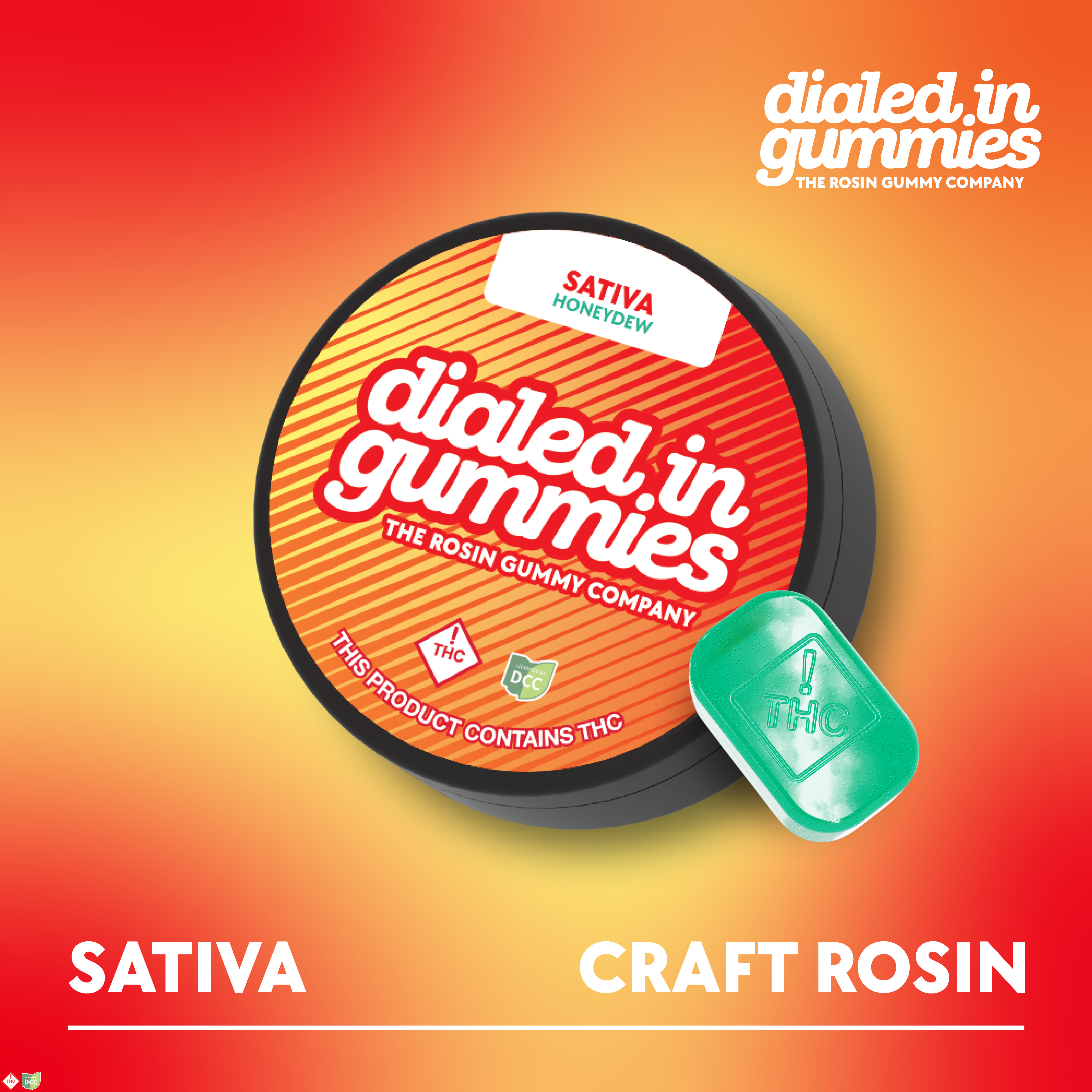 100mg - Honeydew - Rosin Gummies (10pk)