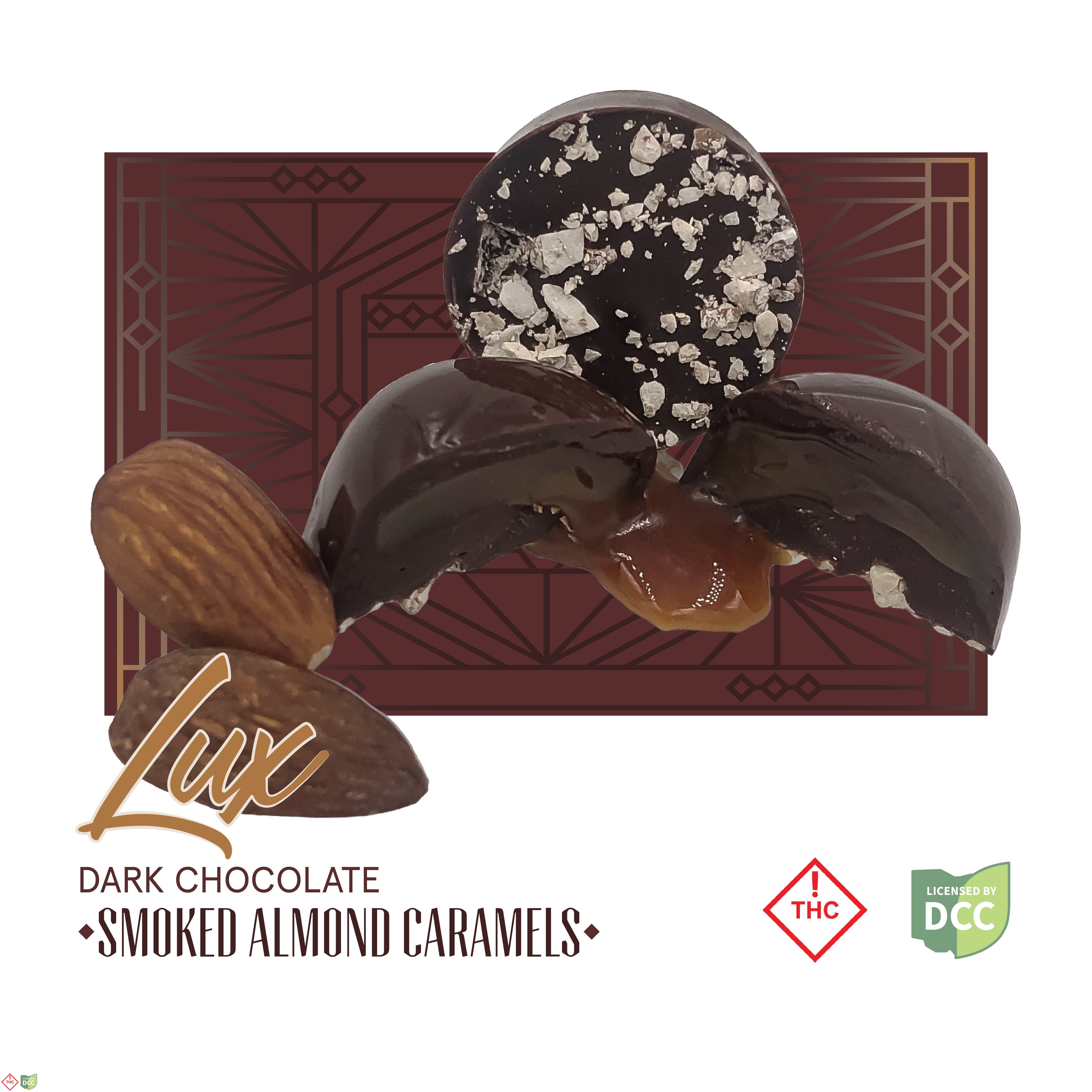 Dark Chocolate Smoked Almond Caramels | 100mg (10pk)