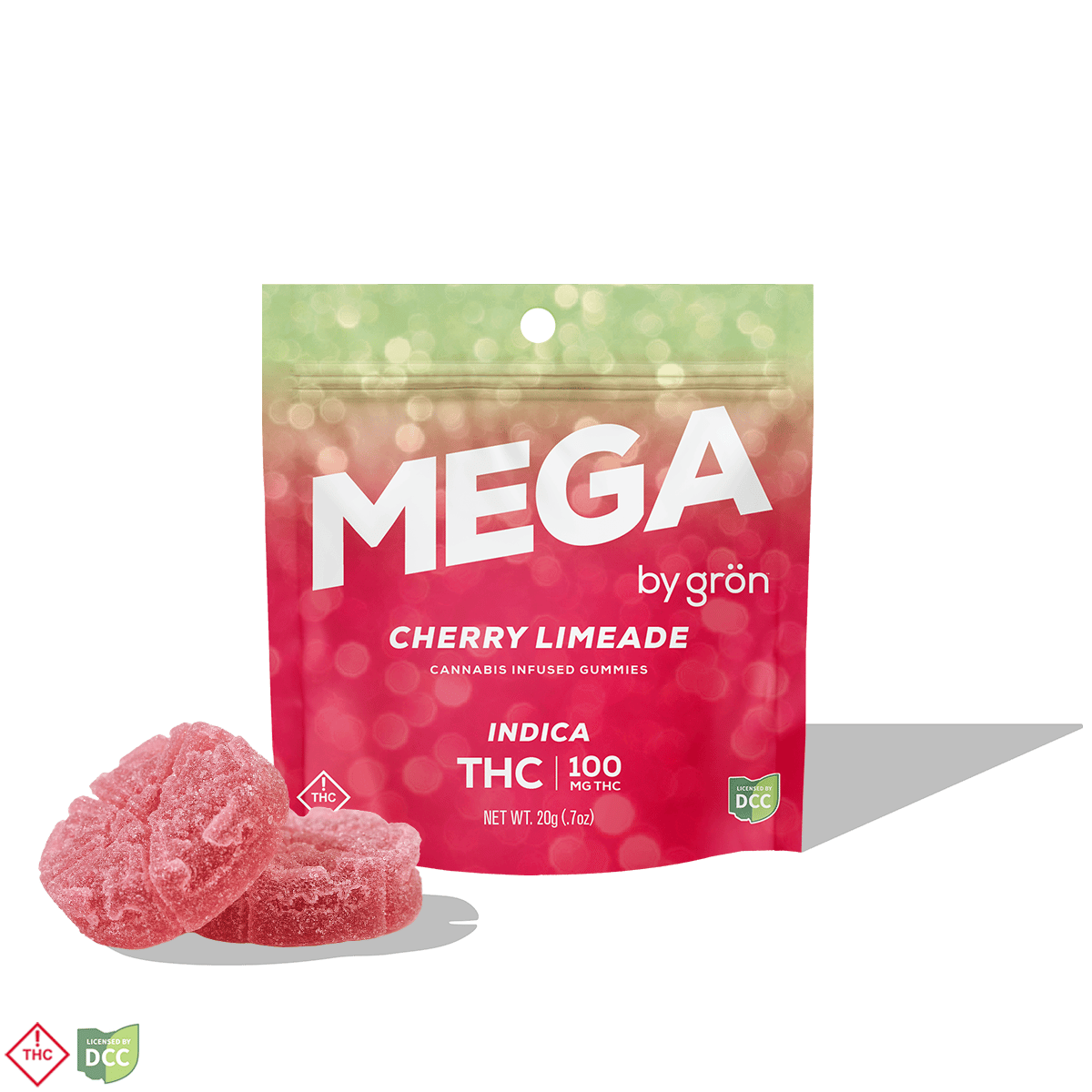 THC Cherry Limeade Mega Pearl [2pk, 10 Servings] (100mg)