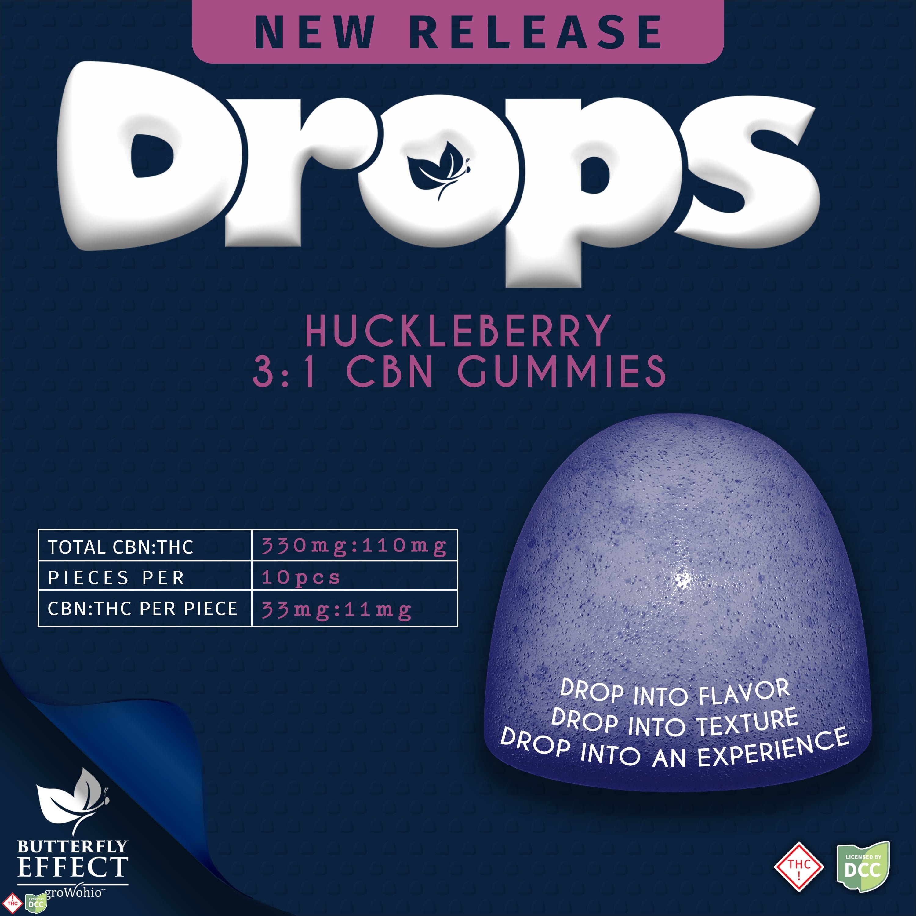 DROPS Huckleberry 3:1 CBN [10pk] (330mg CBN/110mg THC)