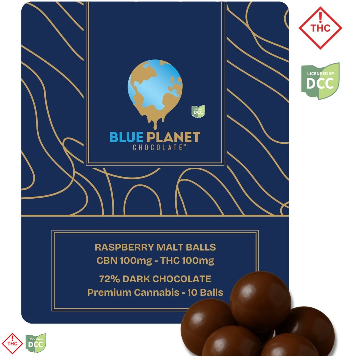 Shop 1:1 (CBN:THC) Raspberry Dark Chocolate Malt Balls | 10PK