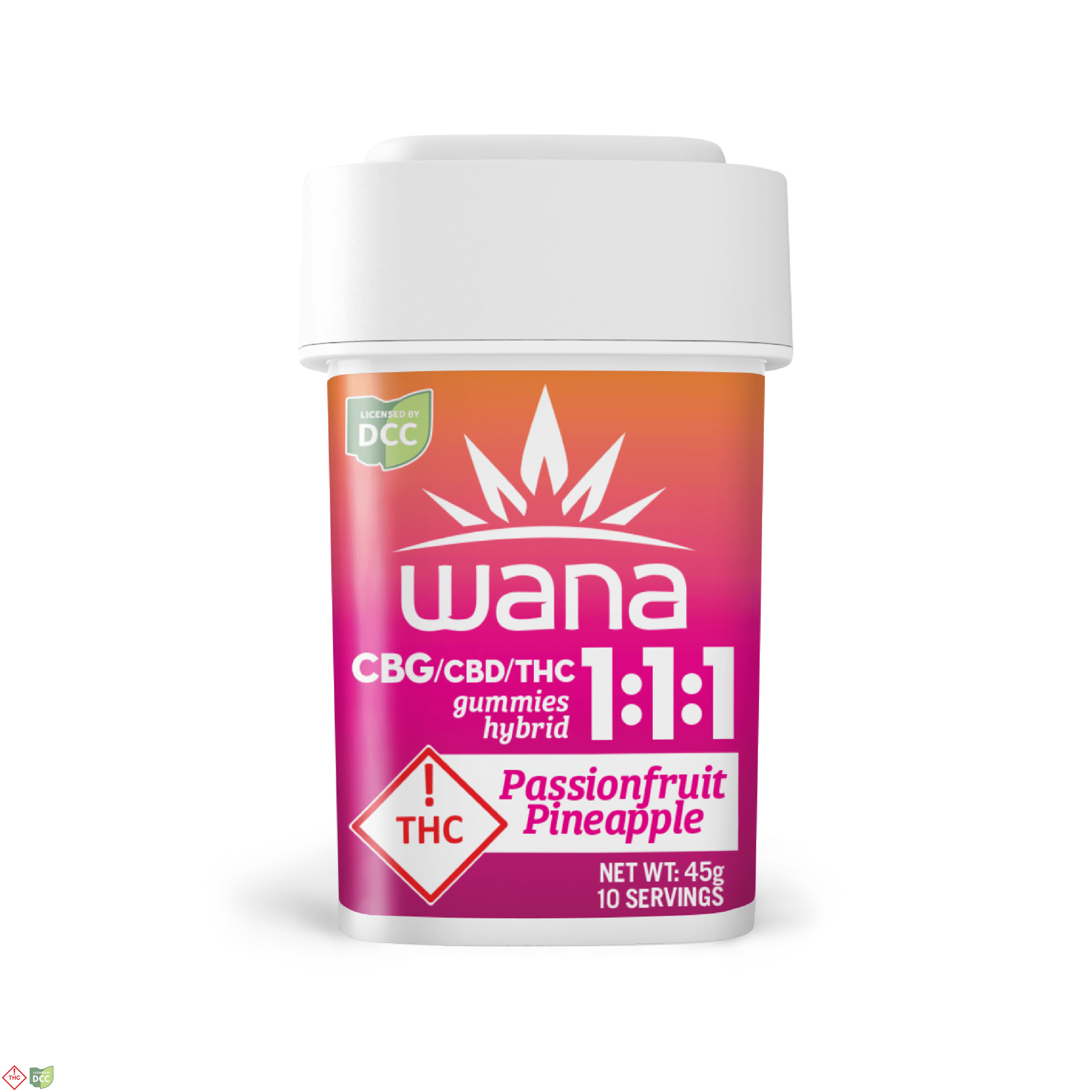 1:1:1 Passionfruit Pineapple [10pk] (100mg CBG/100mg CBD/100mg THC)