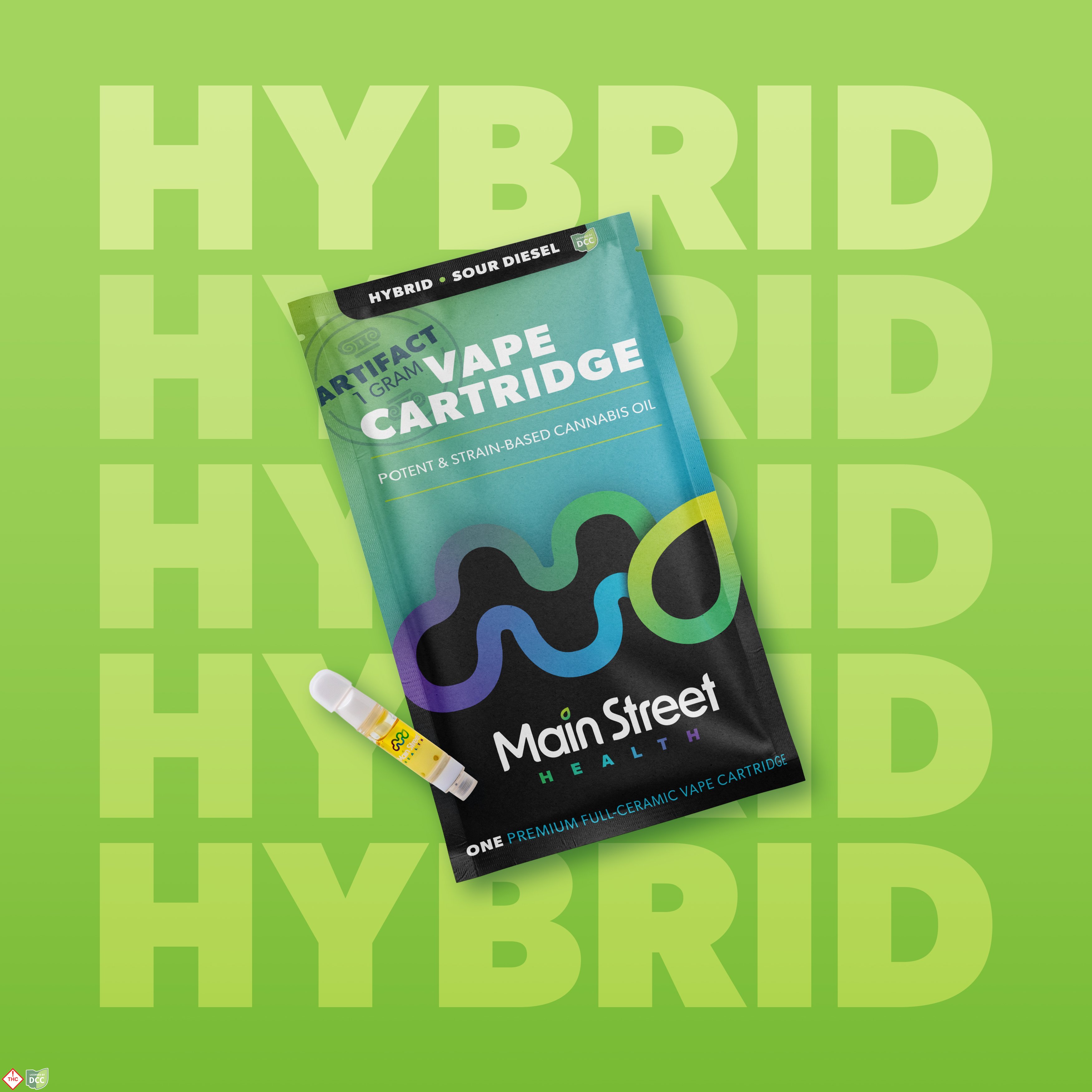 Sour Diesel - ARTIFACT Full-Ceramic Cart - 1g