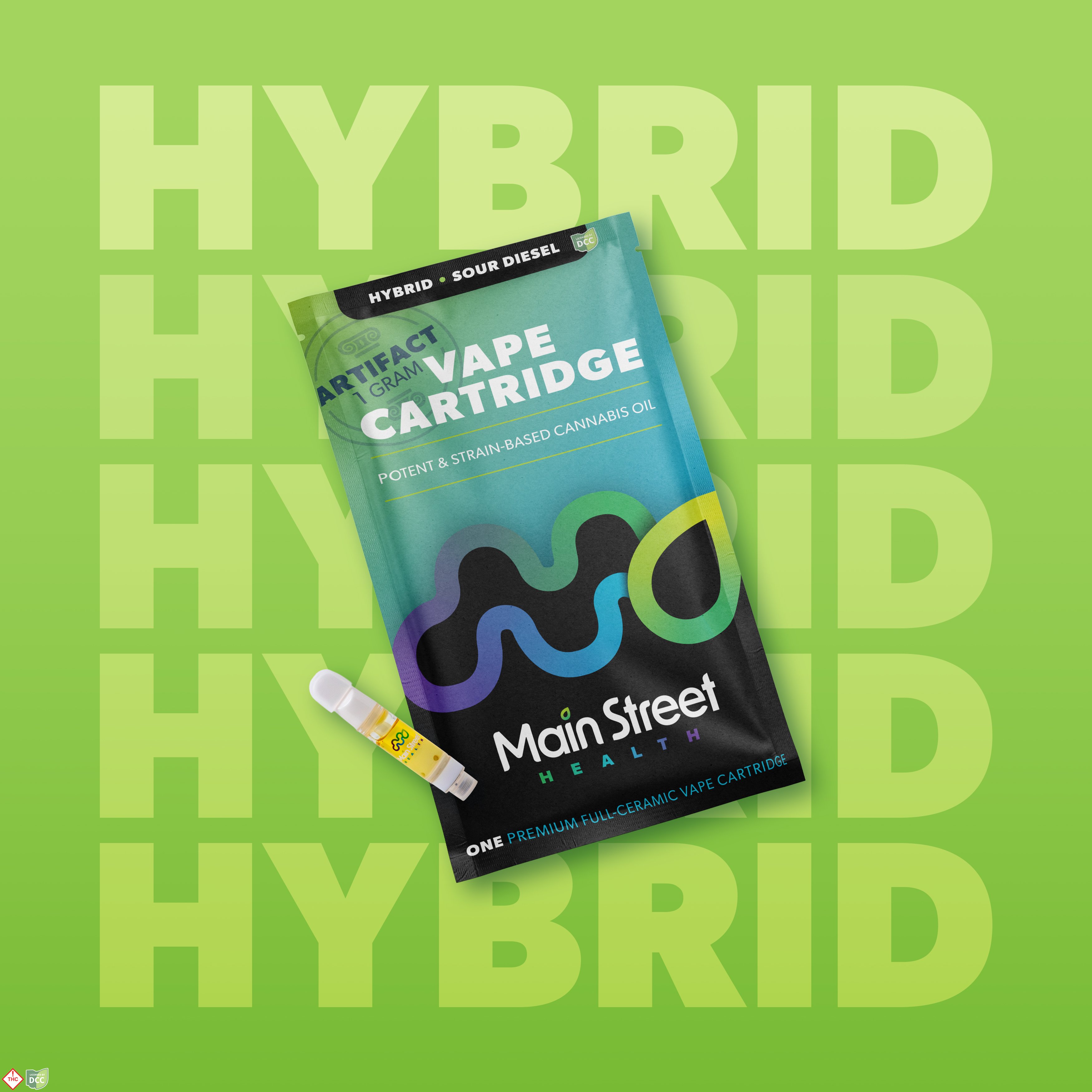 Sour Diesel - ARTIFACT Full-Ceramic Cart - 1g