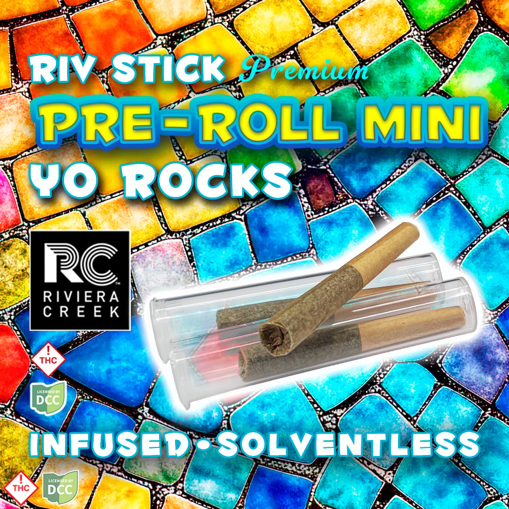 Riviera Creek - Infused - Pre-Roll Minis 3pk - Yo Rocks - 1g Riviera Creek - Infused - Pre-Roll Minis 3pk - Yo Rocks - 1g