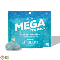 1:1 Blue Razzleberry MEGA 10-Pack - CBG/THC - Sativa [10pk] (500mg CBG/500mg THC)