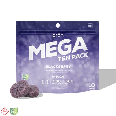 Shop 1:1 Blackberry MEGA - CBN/THC - Indica [10pk] (500mg CBN