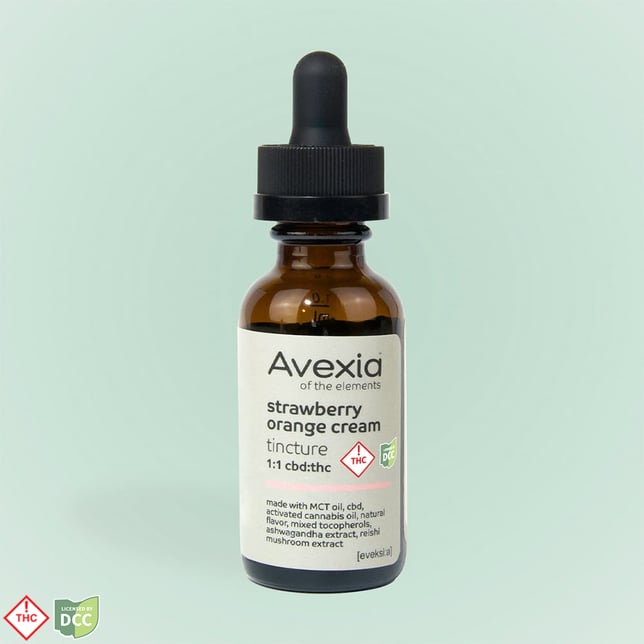 Avexia - Strawberry Orange Cream 1:1 CBD Tincture - 30mL - 110mg - Image 1 Avexia - Strawberry Orange Cream 1:1 CBD Tincture - 30mL - 110mg - Image 1
