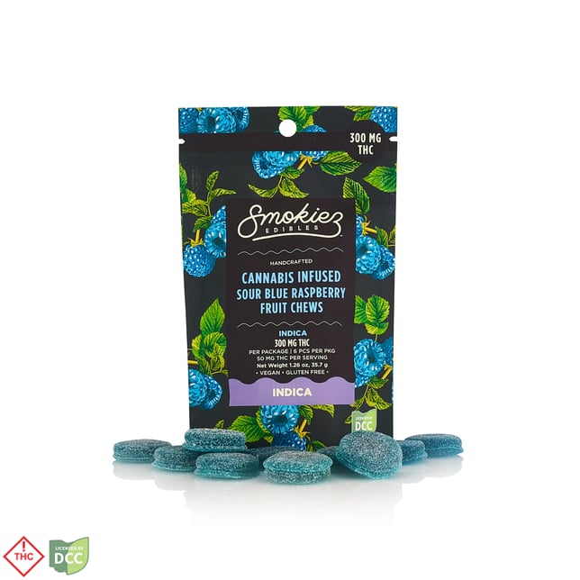 Smokiez - 3 Day Sour Blue Raspberry Gummies - 6ct - 294mg - Image 1 Smokiez - 3 Day Sour Blue Raspberry Gummies - 6ct - 294mg - Image 1