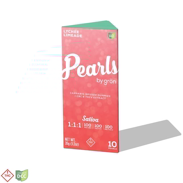 1:1:1 Lychee Limeade Pearls [10pk] (100mg CBC/100mg THC/100mg THCV) - Image 2