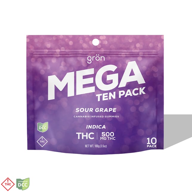 Sour Grape MEGA 10-Pack - THC - Indica [10pk] (500mg) - Image 2
