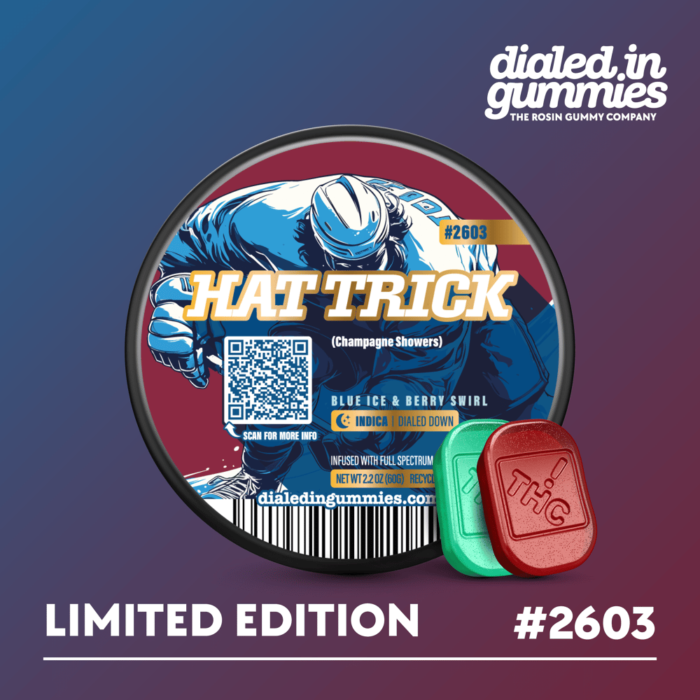 100mg - Hat Trick #2603 - Rosin Gummies (10pk) by Dialed In Gummies