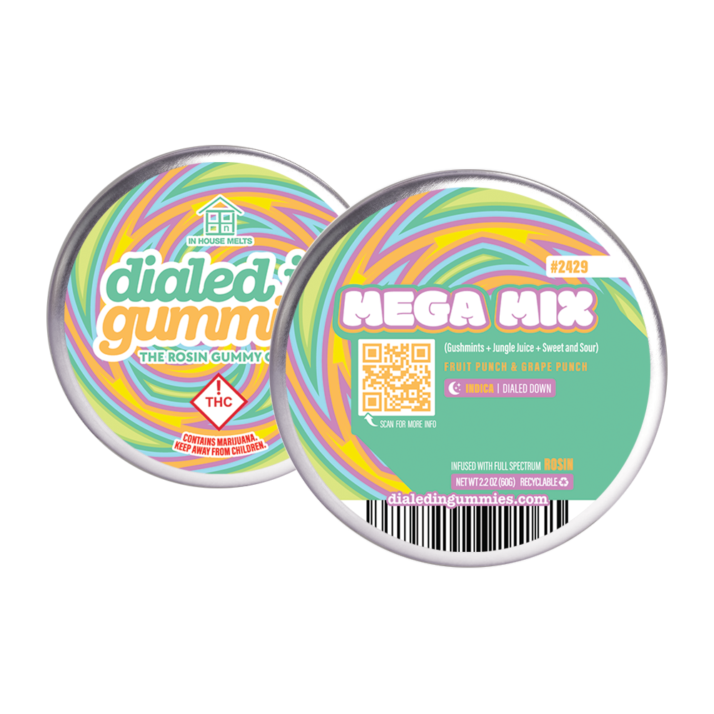 100mg - Mega Mix - Rosin Gummies (10pk) by Dialed In Gummies