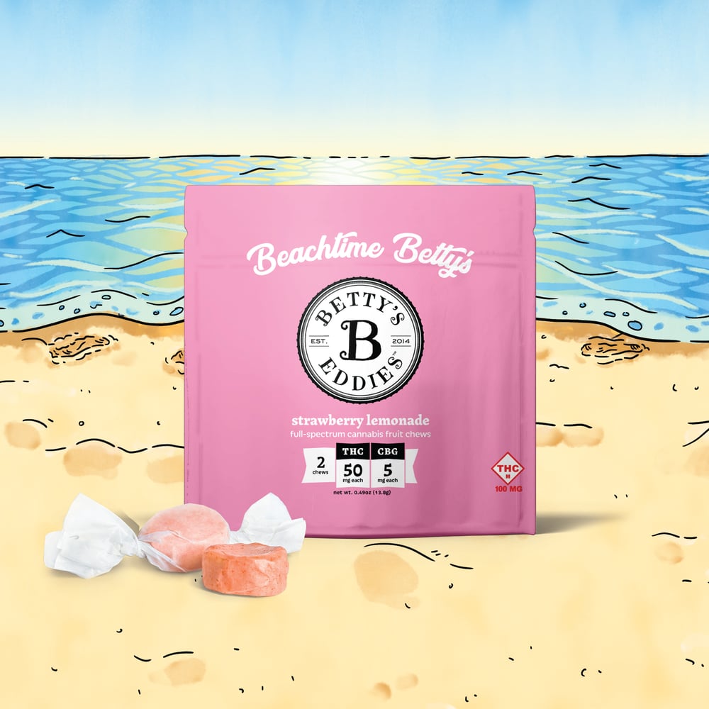 Beachtime Betty's - Strawberry Lemonade [2pk] (100mg THC/10mg CBG) by Betty's Eddies