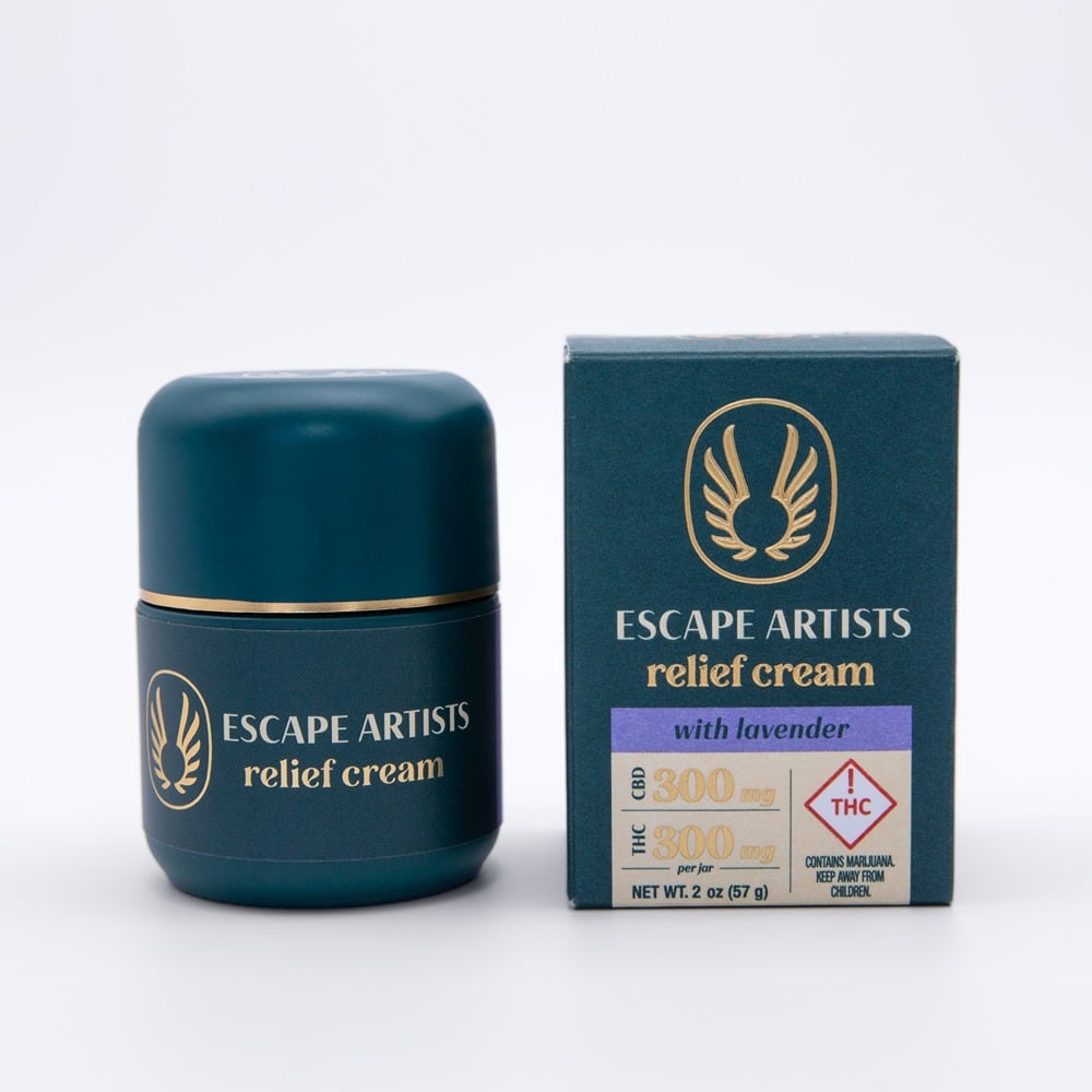 1:1 Relief Cream - Lavender [2oz] (300mg CBD/300mg THC) by Escape Artists