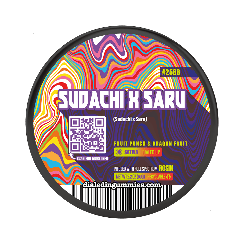100mg - Sudachi x Saru #2588 - Rosin Gummies (10pk) by Dialed In Gummies