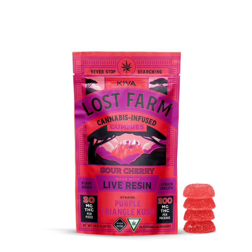 Sour Cherry x Purple Triangle Kush [10pk] (200mg) by Lost Farm